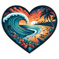 Heart Wave 003 Die Cut Sticker from Sticker Gator