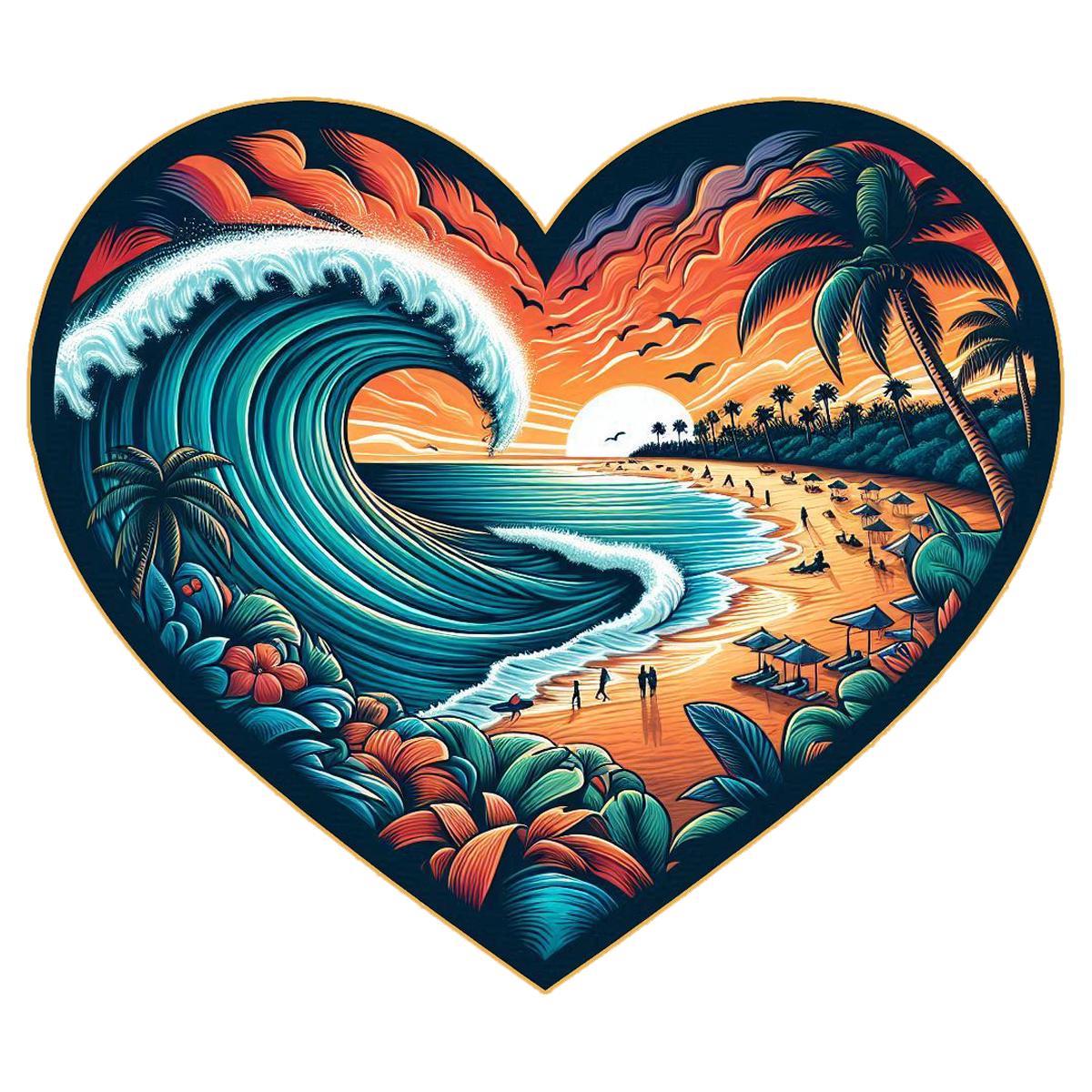 Heart Wave 003 Die Cut Sticker from Sticker Gator