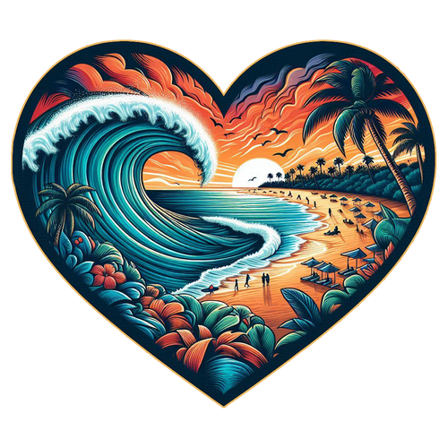 Heart Wave 003 Die Cut Sticker from Sticker Gator
