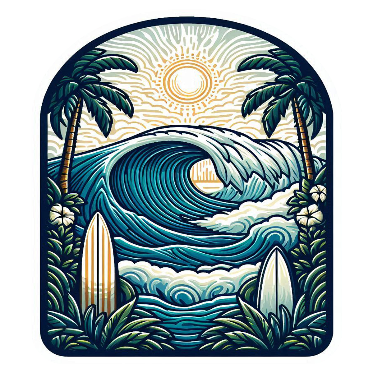 Wave Window 005 Die Cut Sticker from Sticker Gator