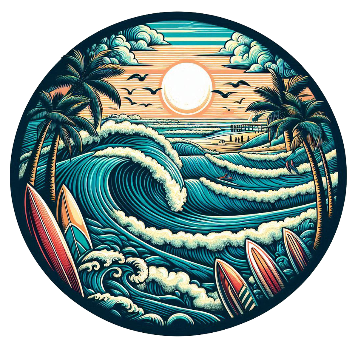 Circle Wave 009 Die Cut Sticker from Sticker Gator