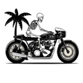 Black White Cafe Racer Motocycle Die Cut Sticker from Sticker Gator