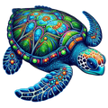 Sea Turtle Jewelled Shell Sticker Die Cut Sticker from Sticker Gator