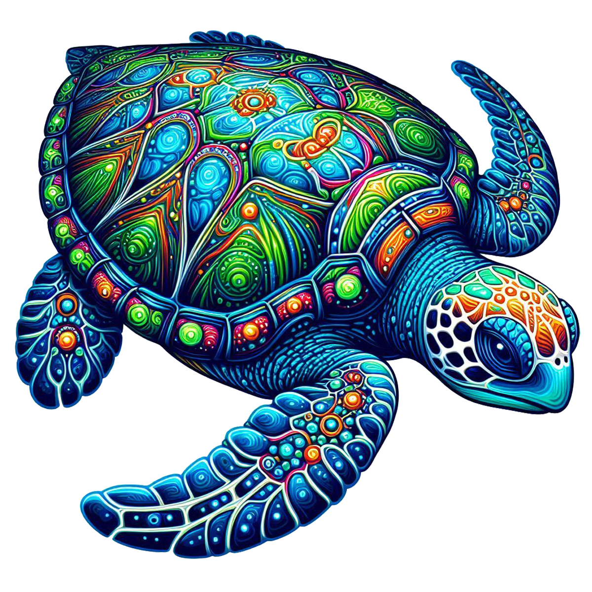 Sea Turtle Jewelled Shell Sticker Die Cut Sticker from Sticker Gator