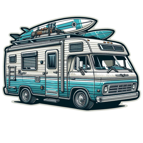 Cousin Eddie Motorhome Surf Car Die Cut Sticker from Sticker Gator