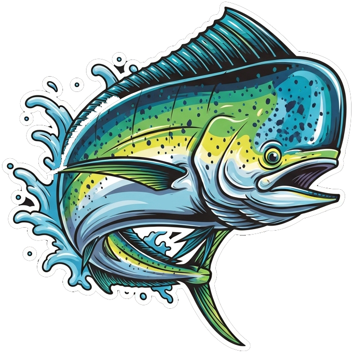 Mahi Mahi Fish Sticker 001 Die Cut Sticker from Sticker Gator
