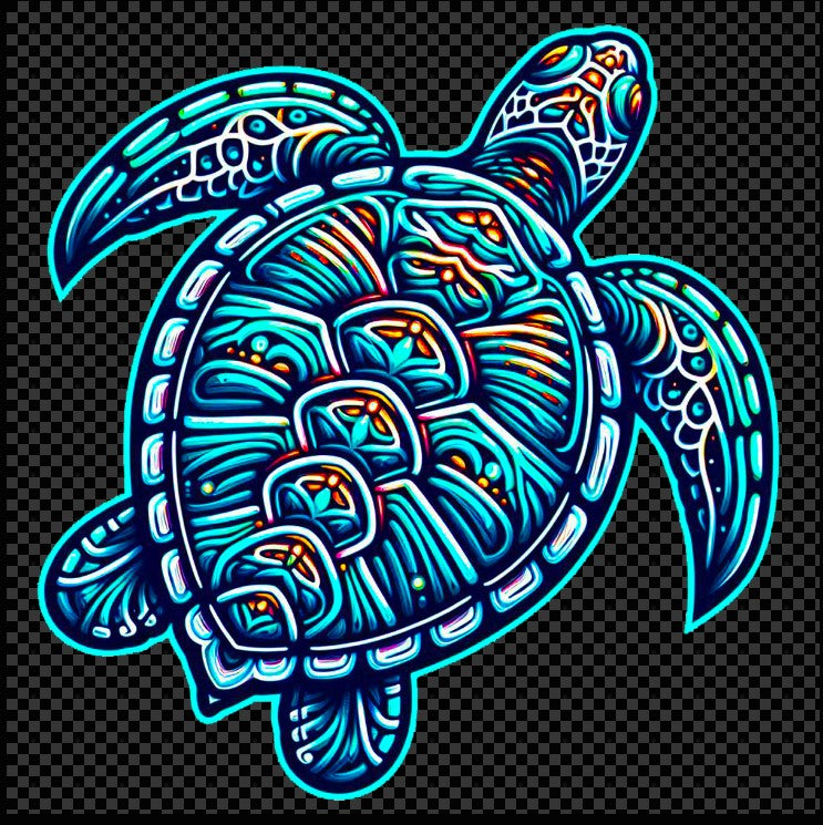 Sea Turtle Teal Jewels Top Sticker Die Cut Sticker from Sticker Gator