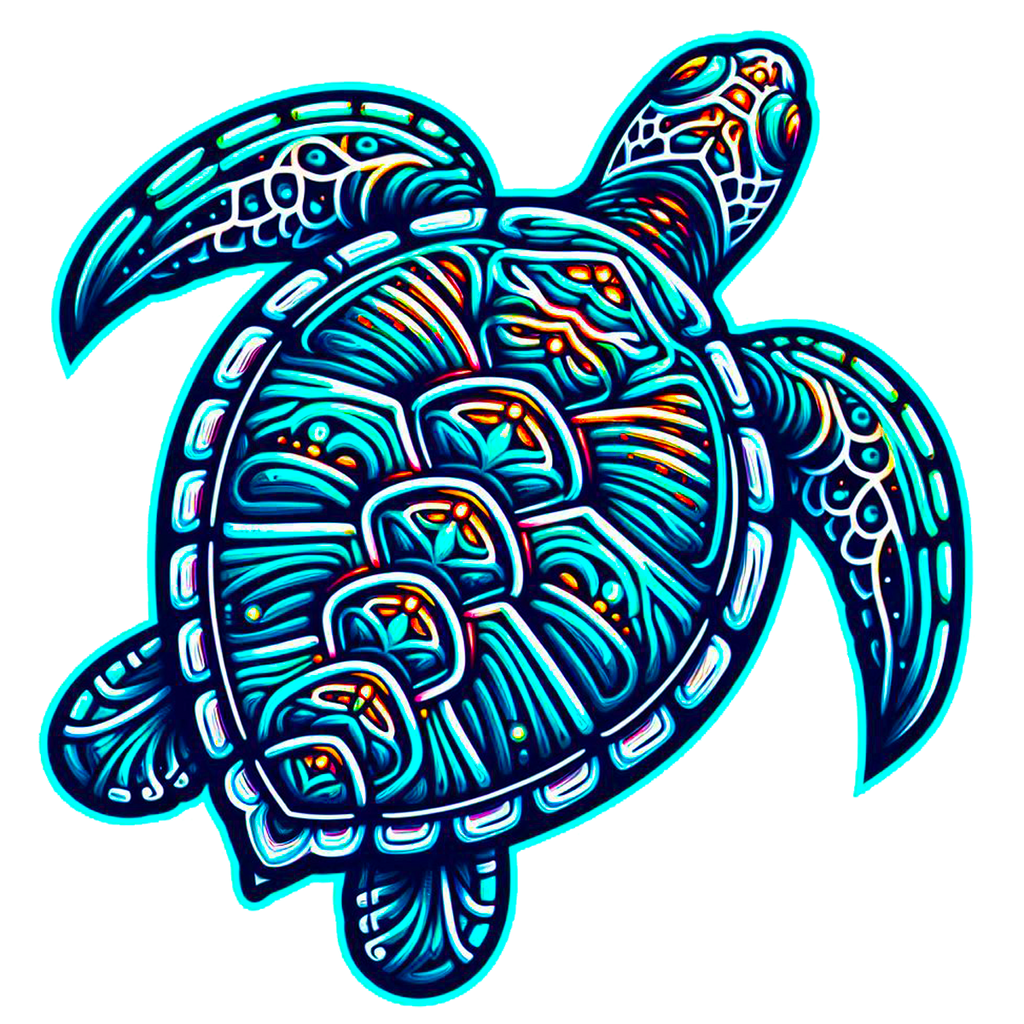 Sea Turtle Teal Jewels Top Sticker Die Cut Sticker from Sticker Gator