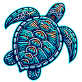 Sea Turtle Teal Jewels Top Sticker Die Cut Sticker from Sticker Gator