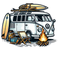 VW Surf Bus  001 Die Cut Sticker from Sticker Gator