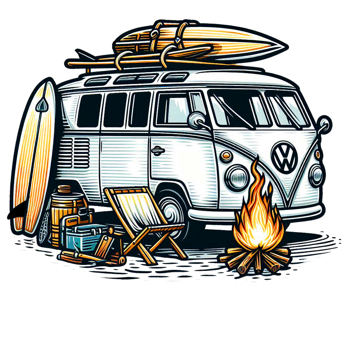 VW Surf Bus  001 Die Cut Sticker from Sticker Gator