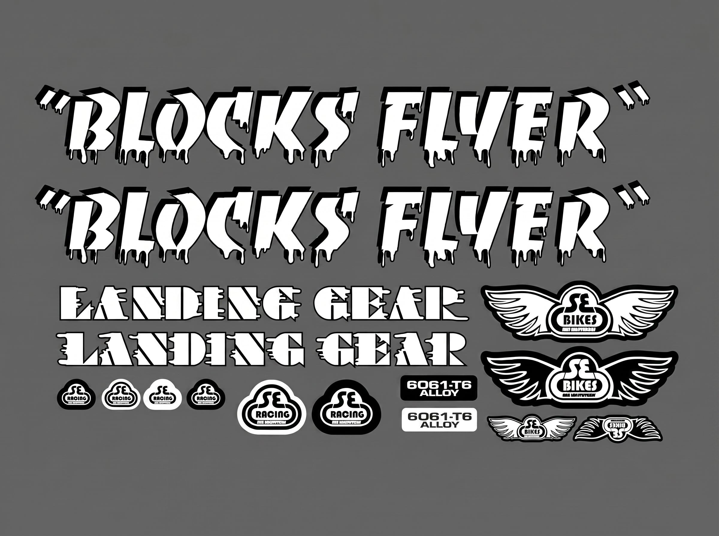 Blocks Flyer Dripping  BMX Frame Decal Set - 16 pcs