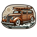 Woody Name Drop Surf Car Die Cut Sticker from Sticker Gator